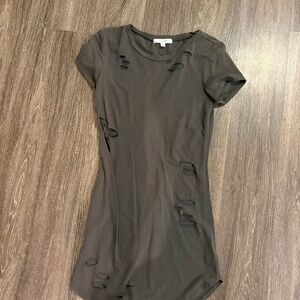 Active USA Distressed Olive Green T-Shirt Dress